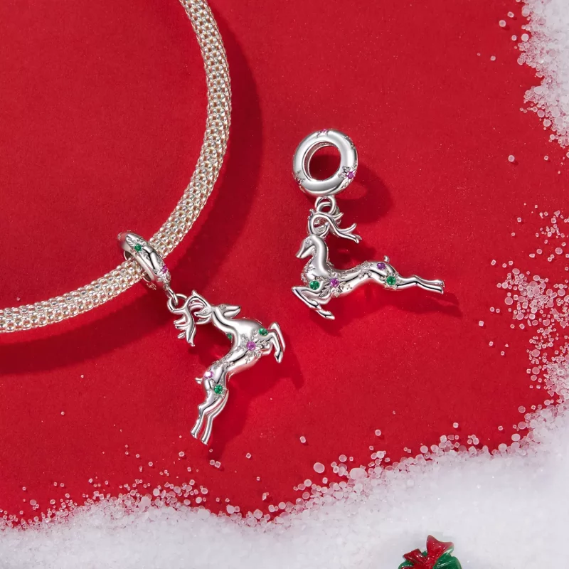 (afbeelding voor) PANDORA-stijl kerst-elandhanger - BSC1066 - Bekijken 4