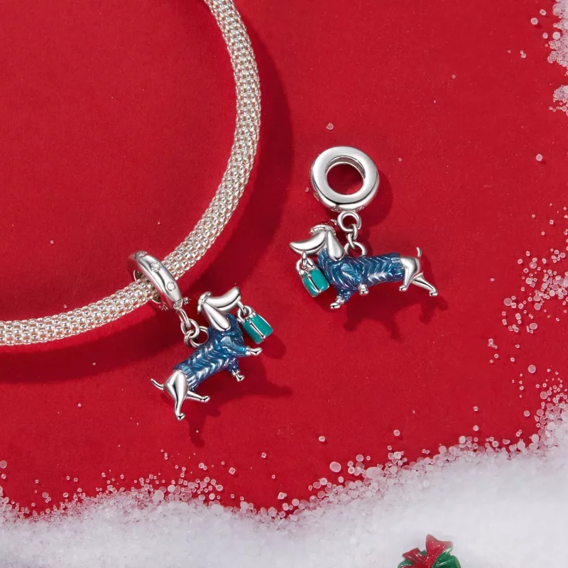 (afbeelding voor) PANDORA-stijl kerst-teckelhanger - BSC1069 - Bekijken 4