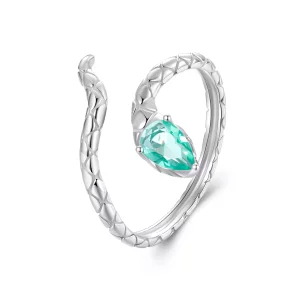 PANDORA Stijl Kleine groene slang ring - SCR1057-E (afbeelding voor) PANDORA Stijl Kleine groene slang ring - SCR1057-E