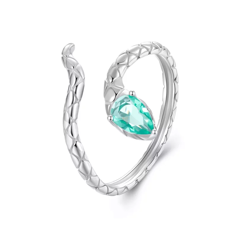 (afbeelding voor) PANDORA Stijl Kleine groene slang ring - SCR1057-E
