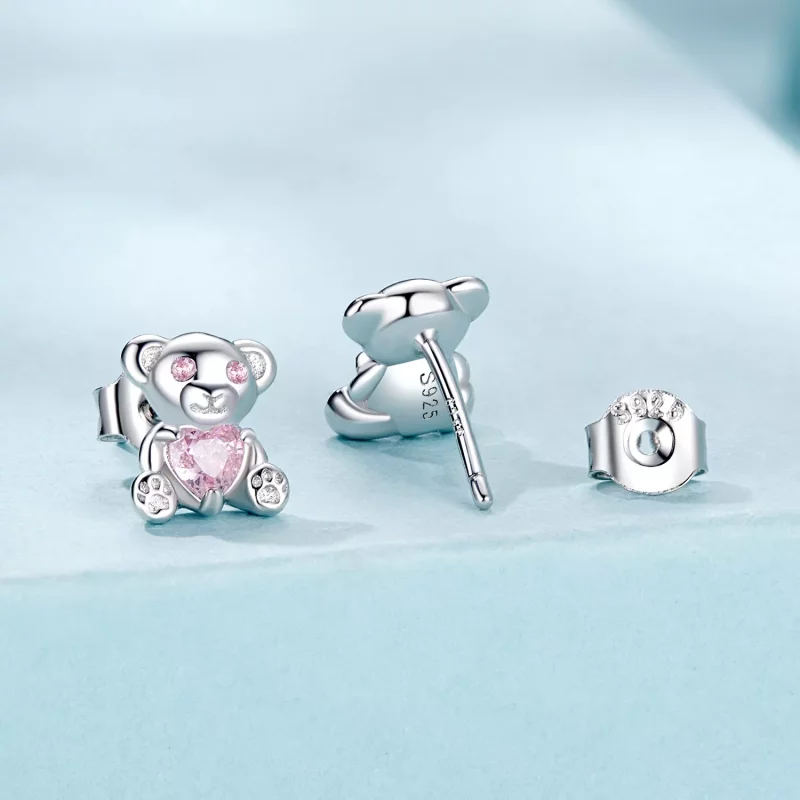 (afbeelding voor) PANDORA-stijl Love Bear-oorbellen - SCE1774 - Bekijken 2