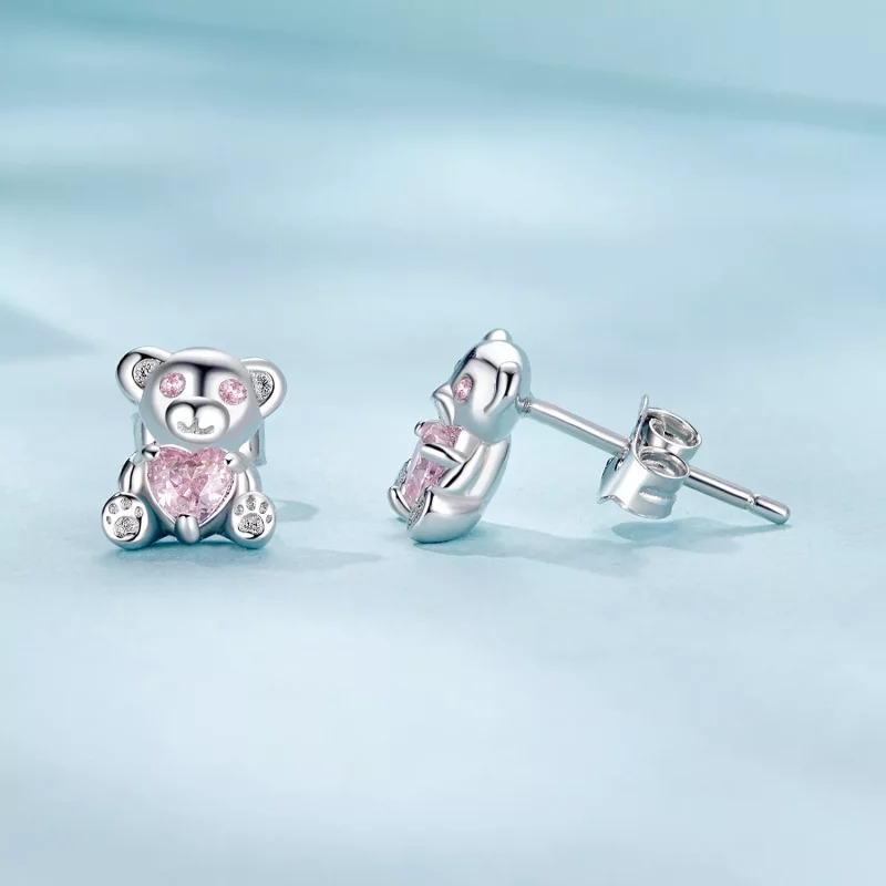 (afbeelding voor) PANDORA-stijl Love Bear-oorbellen - SCE1774 - Bekijken 4