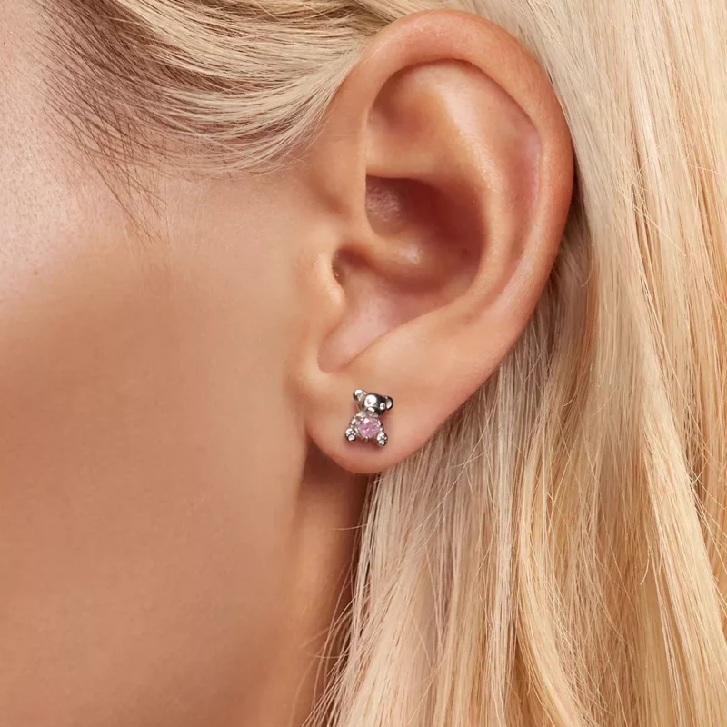 (afbeelding voor) PANDORA-stijl Love Bear-oorbellen - SCE1774 - Bekijken 5