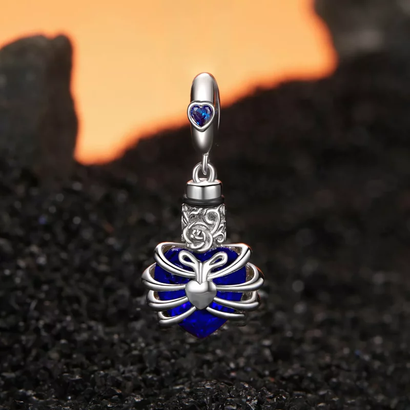 (afbeelding voor) PANDORA Stijl Memorial Rose Hart Blauw - BSC1058-BU - Bekijken 2