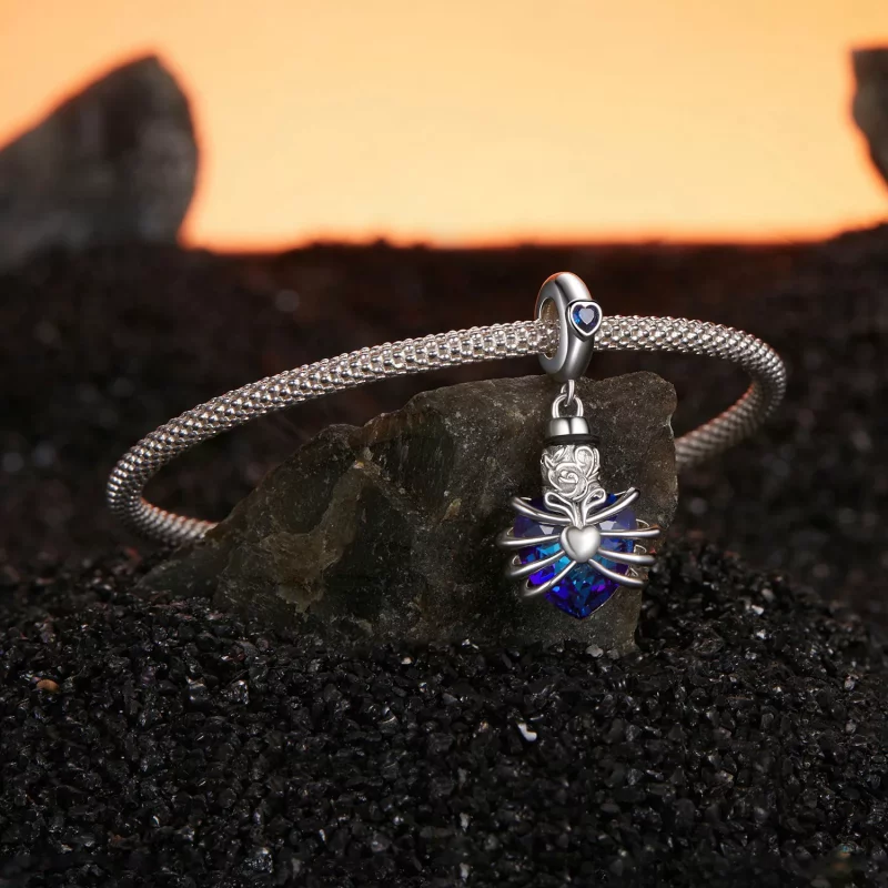 (afbeelding voor) PANDORA Stijl Memorial Rose Hart Blauw - BSC1058-BU - Bekijken 3