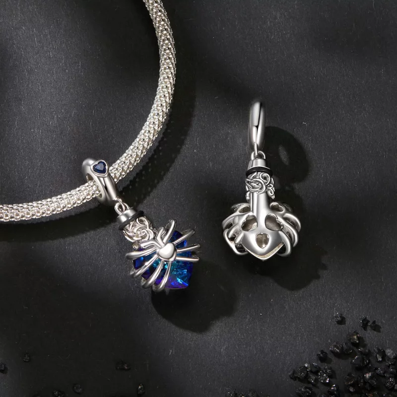 (afbeelding voor) PANDORA Stijl Memorial Rose Hart Blauw - BSC1058-BU - Bekijken 4