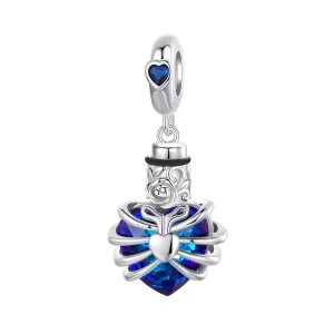 PANDORA Stijl Memorial Rose Hart Blauw - BSC1058-BU (afbeelding voor) PANDORA Stijl Memorial Rose Hart Blauw - BSC1058-BU