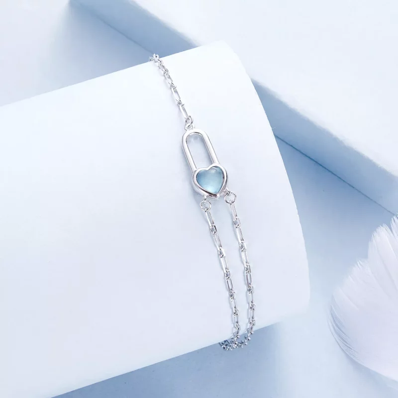 (afbeelding voor) PANDORA Stijl Natuurlijke Aquamarijn Armband - BSB191 - Bekijken 2