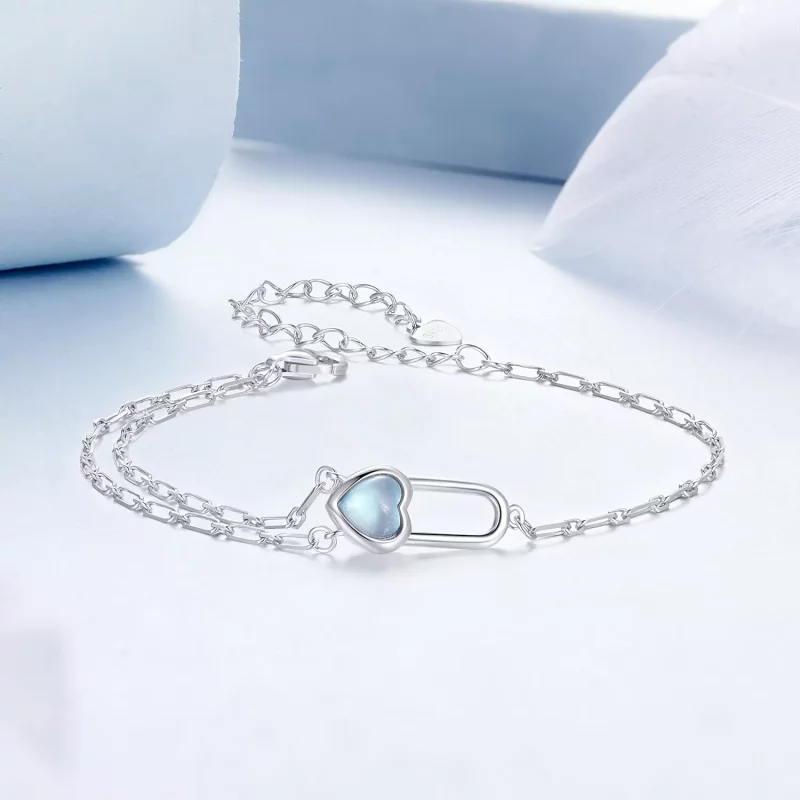(afbeelding voor) PANDORA Stijl Natuurlijke Aquamarijn Armband - BSB191 - Bekijken 4