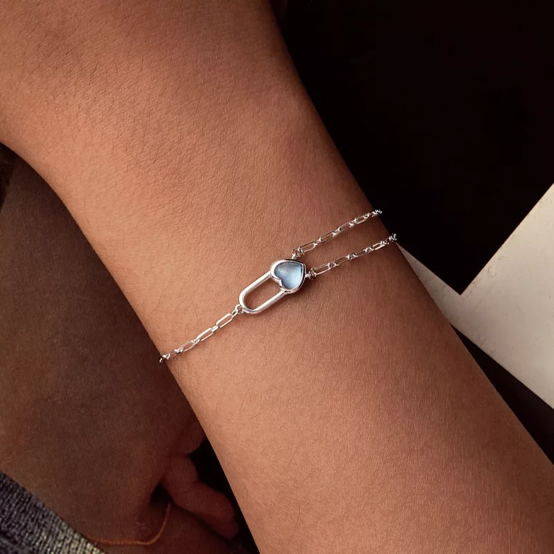 (afbeelding voor) PANDORA Stijl Natuurlijke Aquamarijn Armband - BSB191 - Bekijken 5