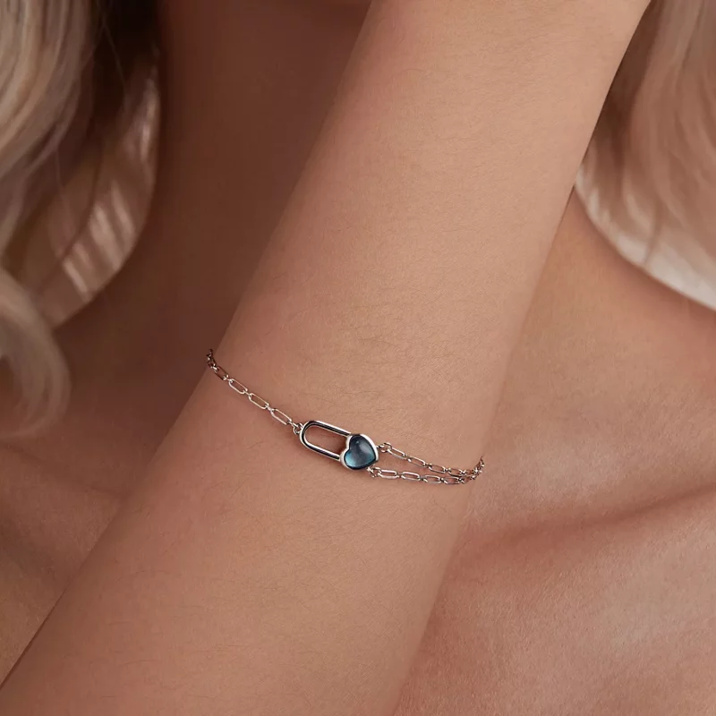 (afbeelding voor) PANDORA Stijl Natuurlijke Aquamarijn Armband - BSB191 - Bekijken 6