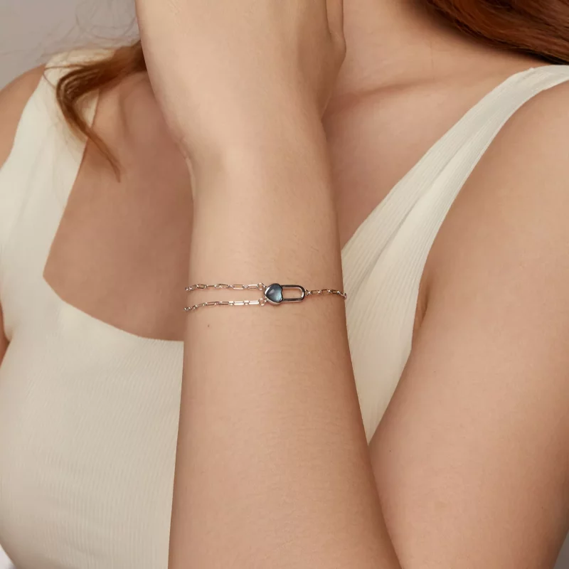 (afbeelding voor) PANDORA Stijl Natuurlijke Aquamarijn Armband - BSB191 - Bekijken 9