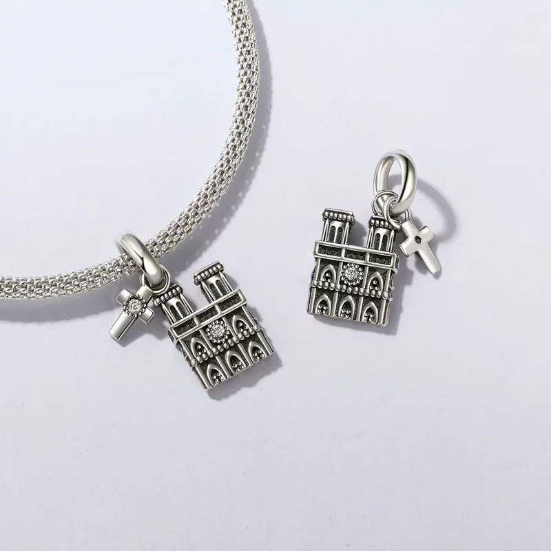 (afbeelding voor) PANDORA-stijl Notre Dame de Paris-hanger - SCC2873 - Bekijken 5