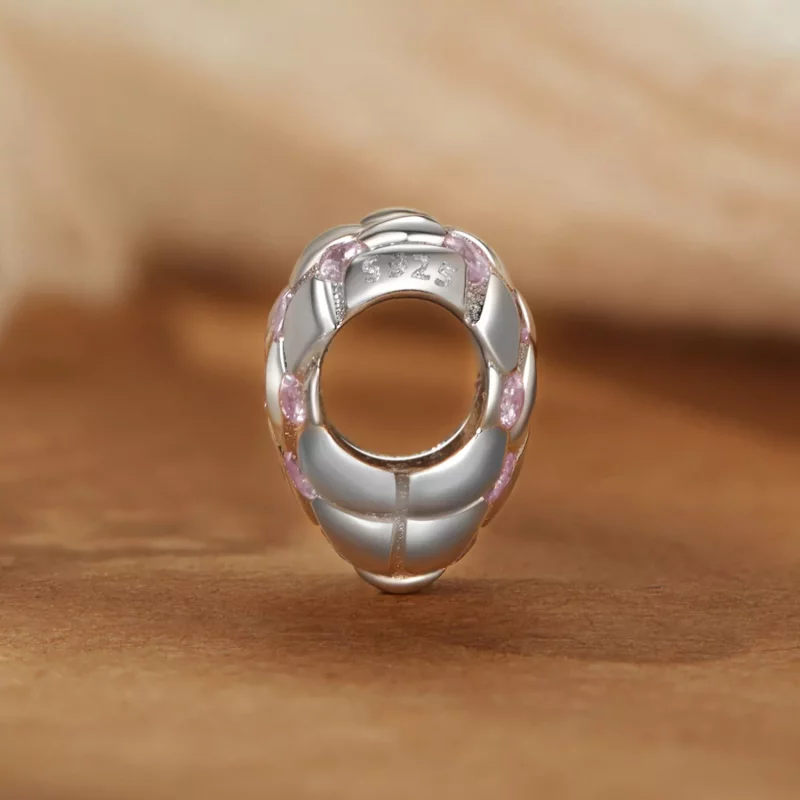 (afbeelding voor) PANDORA Stijl Roze diamanten hart kralen - BSC1054 - Bekijken 3