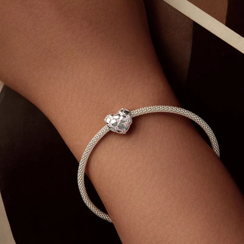 (afbeelding voor) PANDORA Stijl Roze diamanten hart kralen - BSC1054 - Bekijken 6