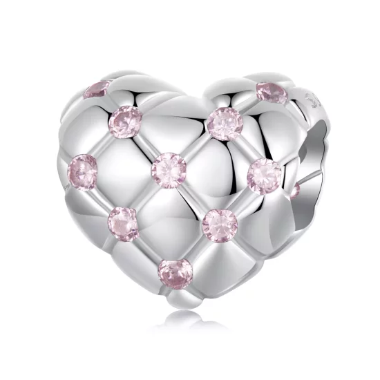 (afbeelding voor) PANDORA Stijl Roze diamanten hart kralen - BSC1054