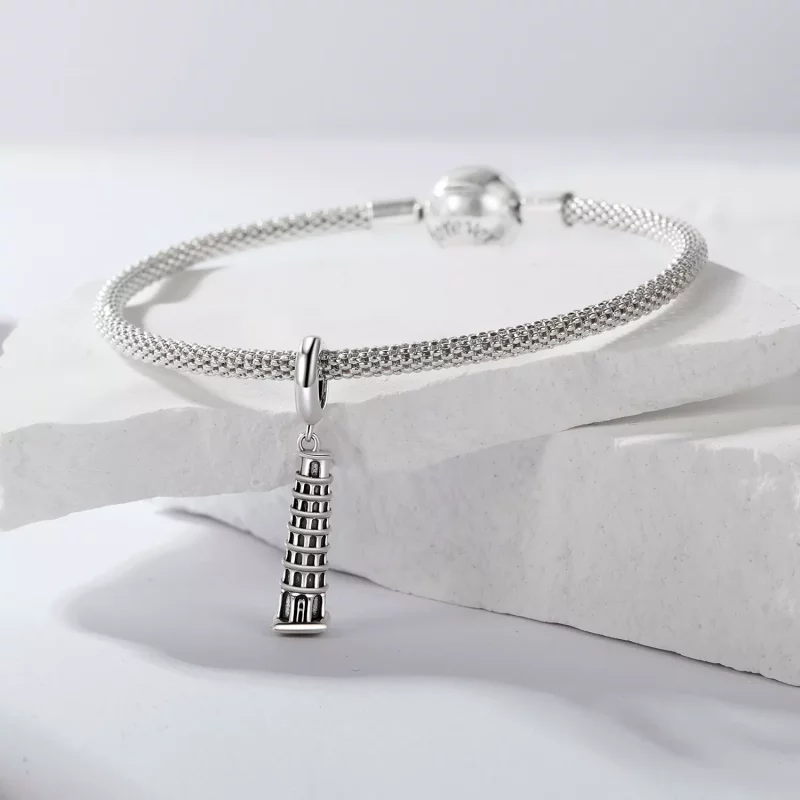 (afbeelding voor) PANDORA-stijl scheve toren van Pisa hanger - SCC2876 - Bekijken 4
