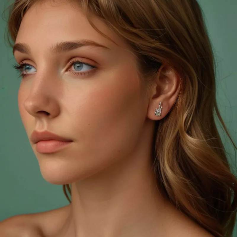 (afbeelding voor) PANDORA Stijl Skelet Hand Bas Oorbellen - SCE1806 - Bekijken 7