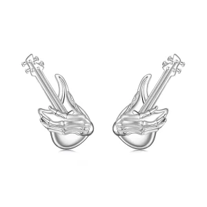 (afbeelding voor) PANDORA Stijl Skelet Hand Bas Oorbellen - SCE1806