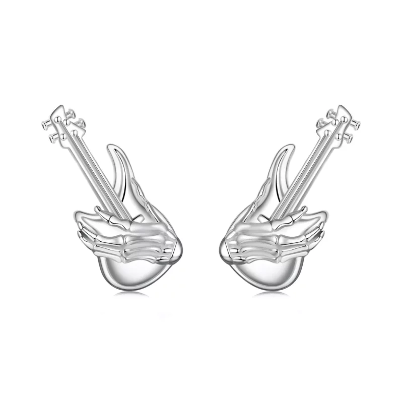 (afbeelding voor) PANDORA Stijl Skelet Hand Bas Oorbellen - SCE1806