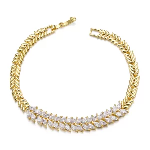 (afbeelding voor) PANDORA Stijl Sprankelende Blad Armband - YIB067-B