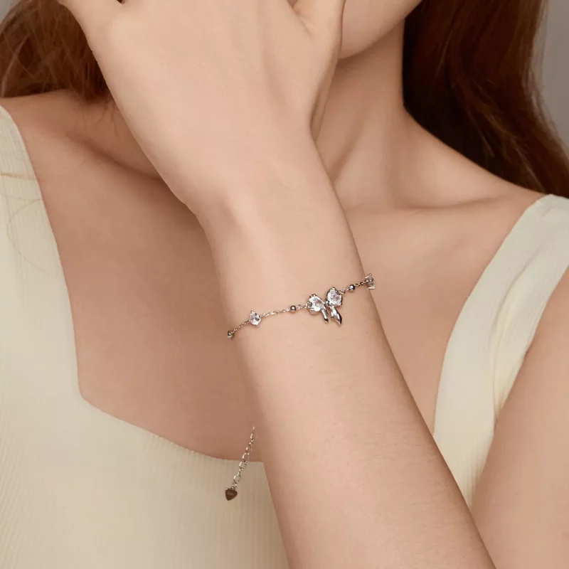 (afbeelding voor) PANDORA Stijl Sprankelende Strik Armband - BSB188 - Bekijken 9