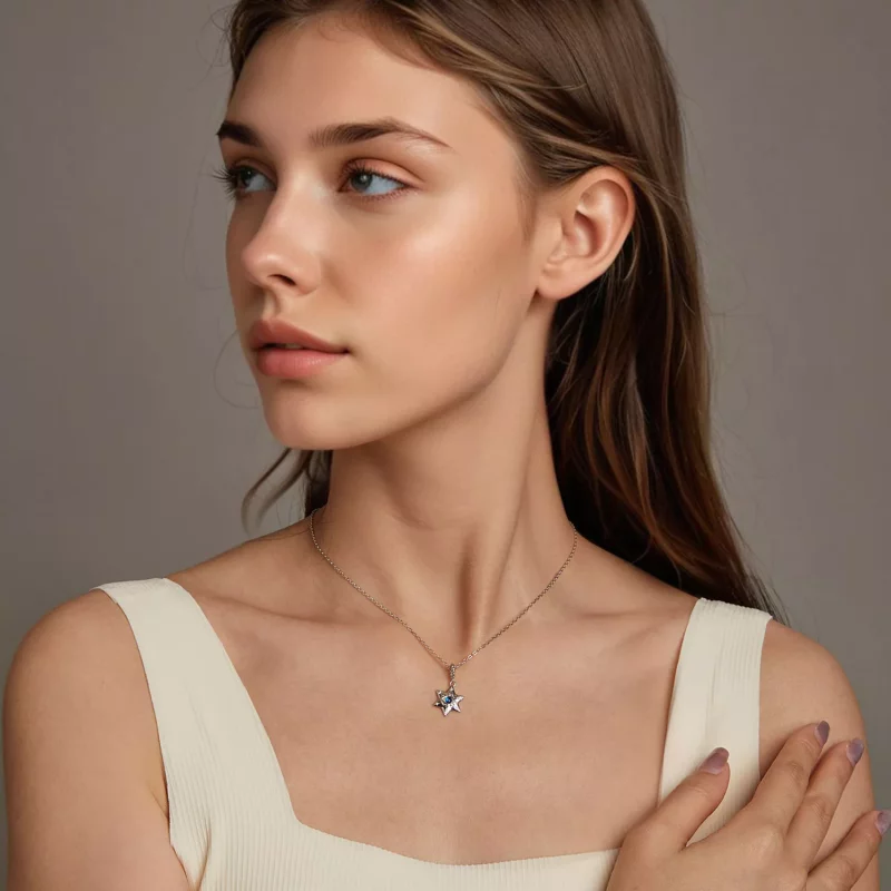 (afbeelding voor) PANDORA-stijl Starburst Demon Eye-ketting - BSN397 - Bekijken 5