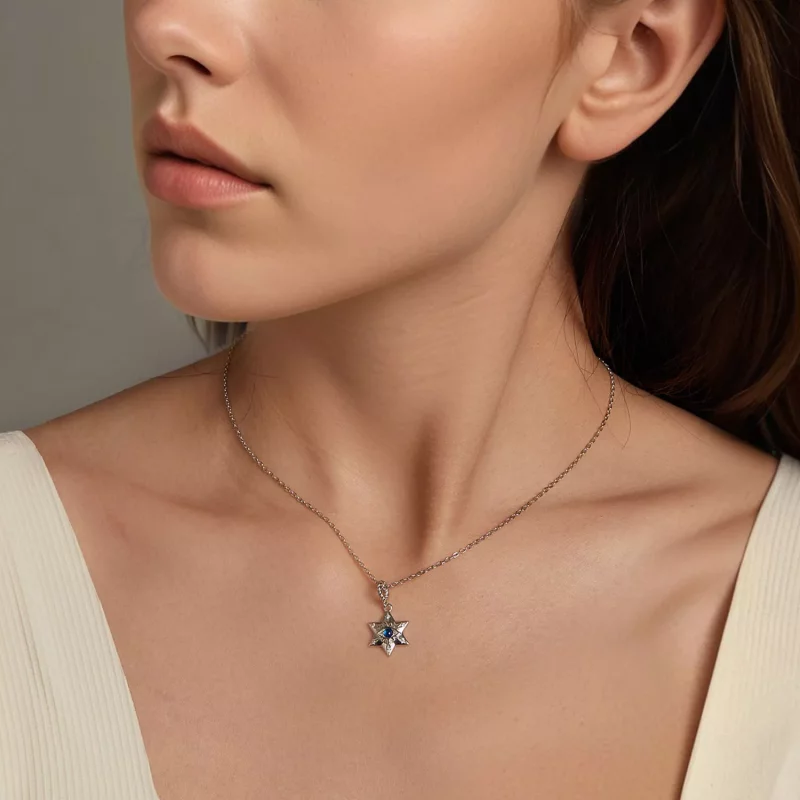 (afbeelding voor) PANDORA-stijl Starburst Demon Eye-ketting - BSN397 - Bekijken 6