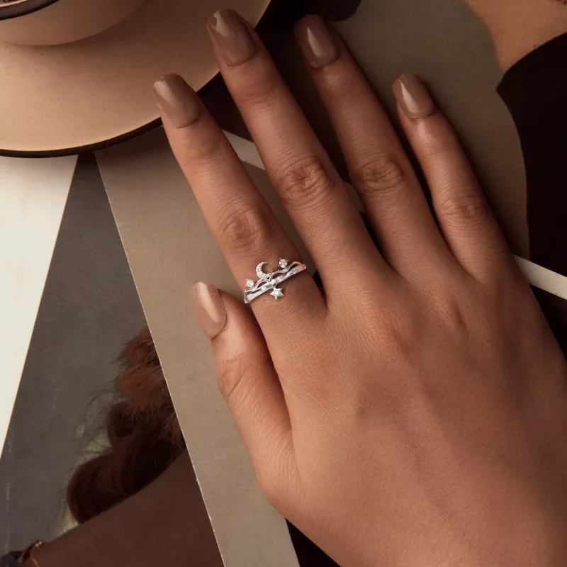 (afbeelding voor) PANDORA Stijl Ster en Maan Ring - SCR1046 - Bekijken 4