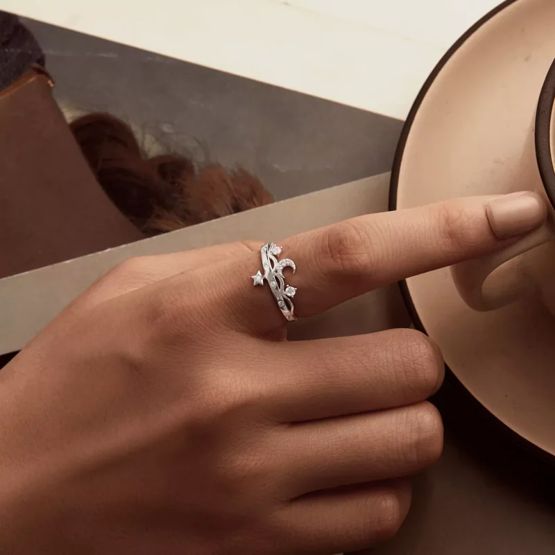 (afbeelding voor) PANDORA Stijl Ster en Maan Ring - SCR1046 - Bekijken 5