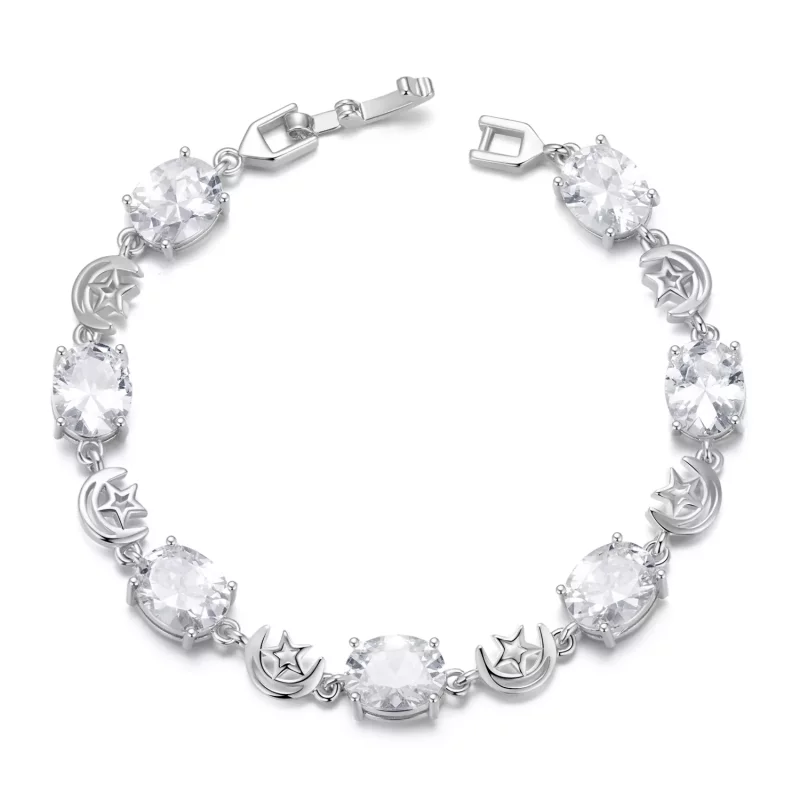 (afbeelding voor) PANDORA-stijl ster- en maanarmband - YIB068-A