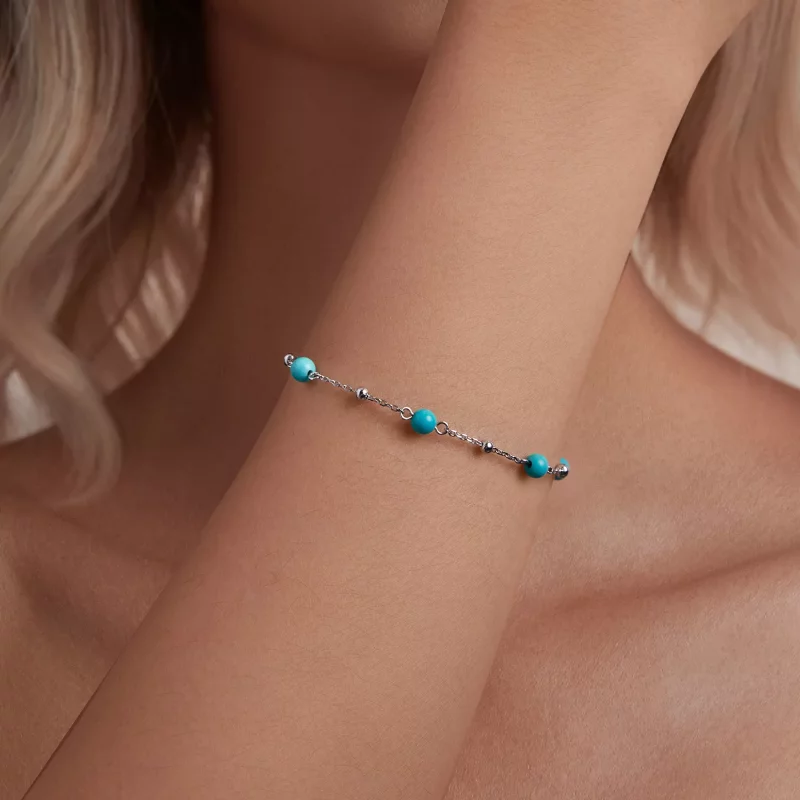 (afbeelding voor) PANDORA Stijl Turquoise Armband - BSB197 - Bekijken 5