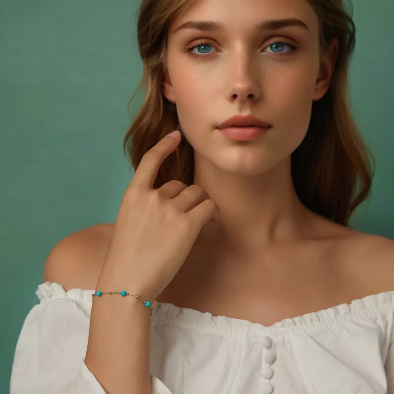(afbeelding voor) PANDORA Stijl Turquoise Armband - BSB197 - Bekijken 7