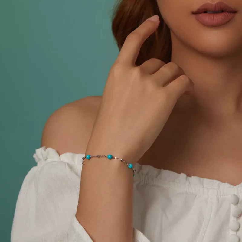 (afbeelding voor) PANDORA Stijl Turquoise Armband - BSB197 - Bekijken 9