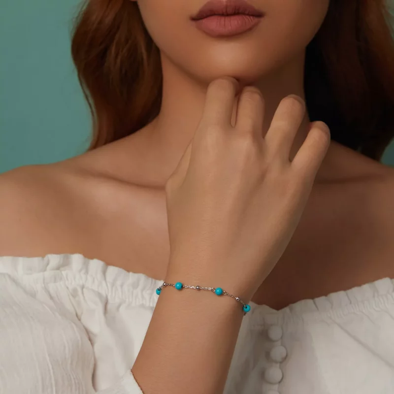 (afbeelding voor) PANDORA Stijl Turquoise Armband - BSB197 - Bekijken 10