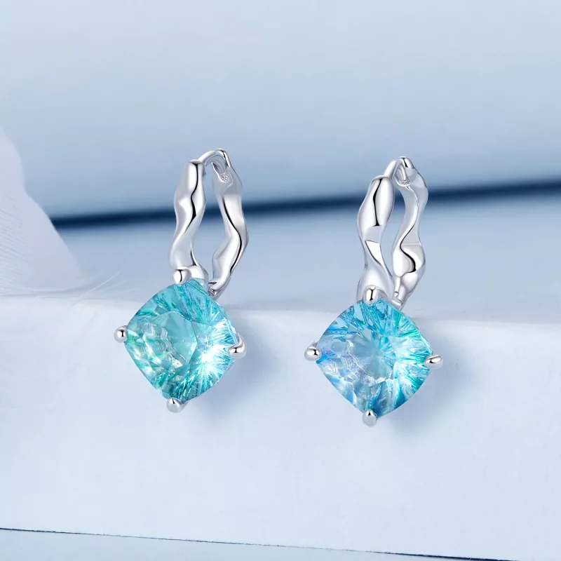 (afbeelding voor) PANDORA Stijl Turquoise Toermalijn Oorbellen - BSE1047 - Bekijken 2