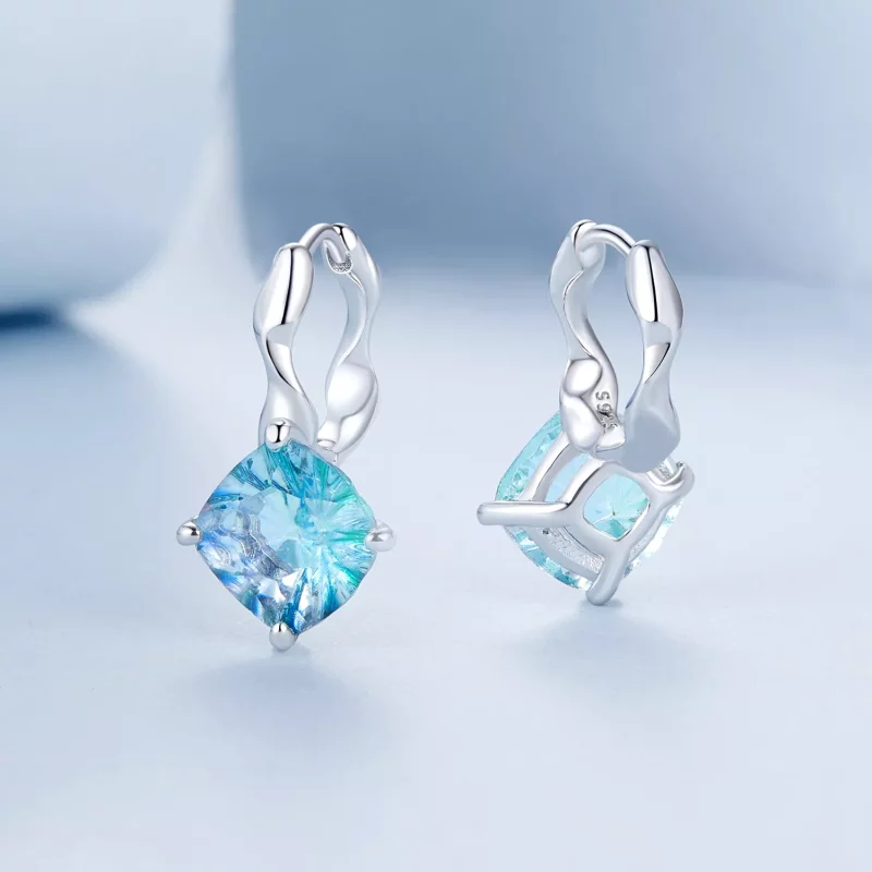 (afbeelding voor) PANDORA Stijl Turquoise Toermalijn Oorbellen - BSE1047 - Bekijken 3