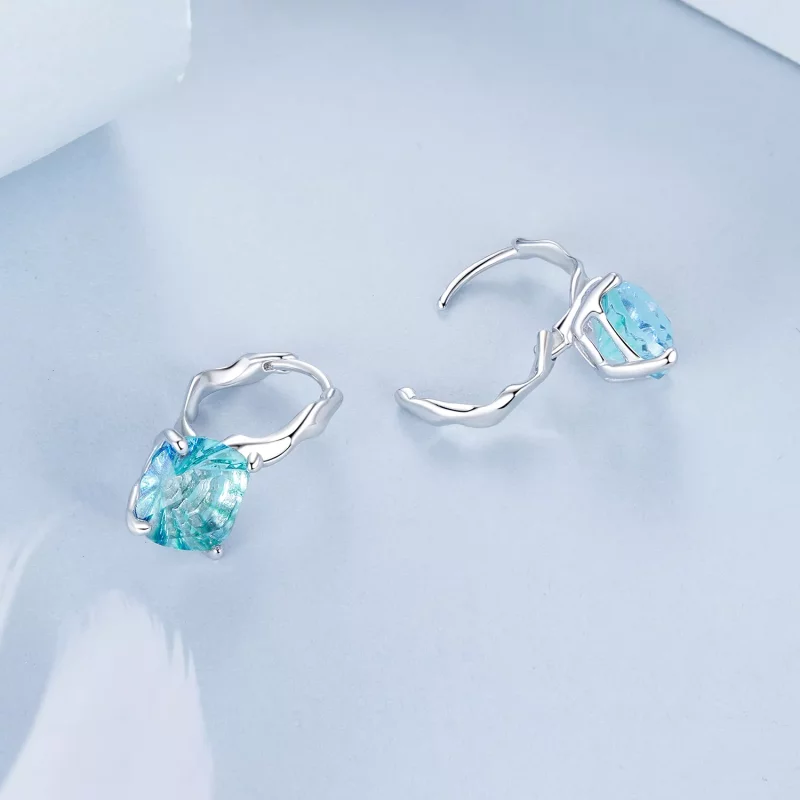 (afbeelding voor) PANDORA Stijl Turquoise Toermalijn Oorbellen - BSE1047 - Bekijken 4