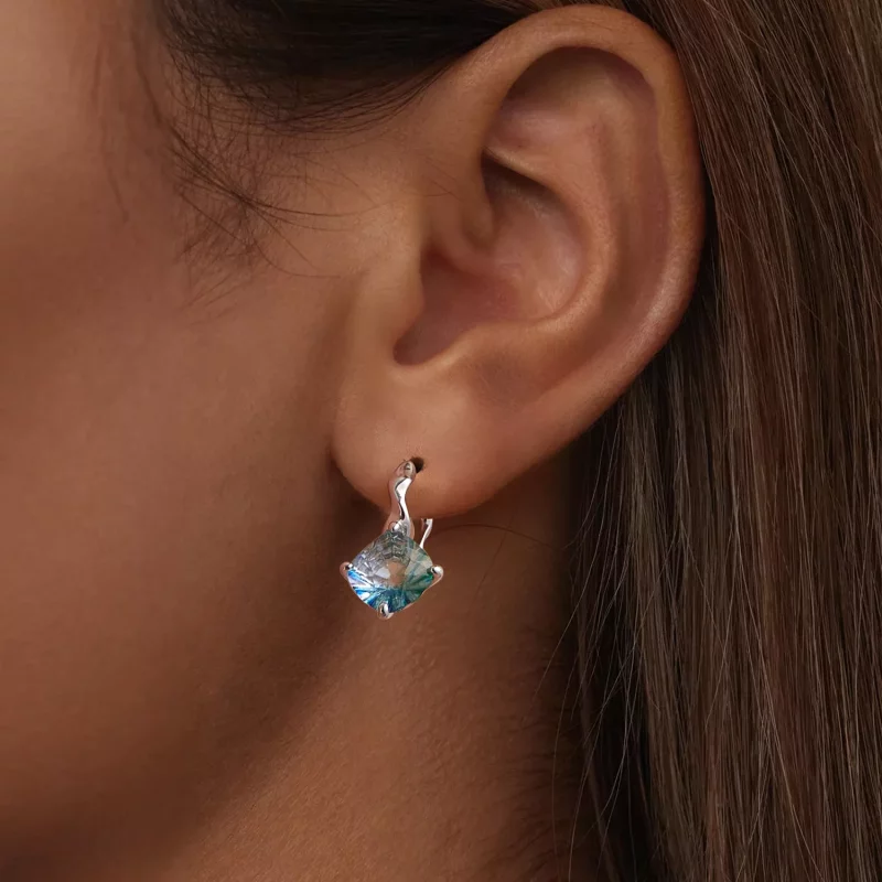 (afbeelding voor) PANDORA Stijl Turquoise Toermalijn Oorbellen - BSE1047 - Bekijken 6