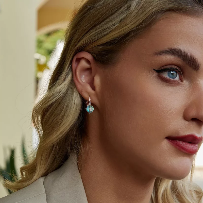 (afbeelding voor) PANDORA Stijl Turquoise Toermalijn Oorbellen - BSE1047 - Bekijken 8