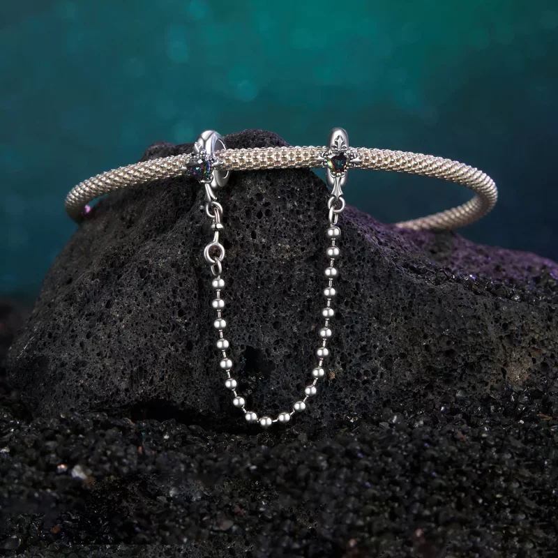 (afbeelding voor) PANDORA Stijl Vintage Kruis Siliconen Veiligheidsketting - BSC1060 - Bekijken 3