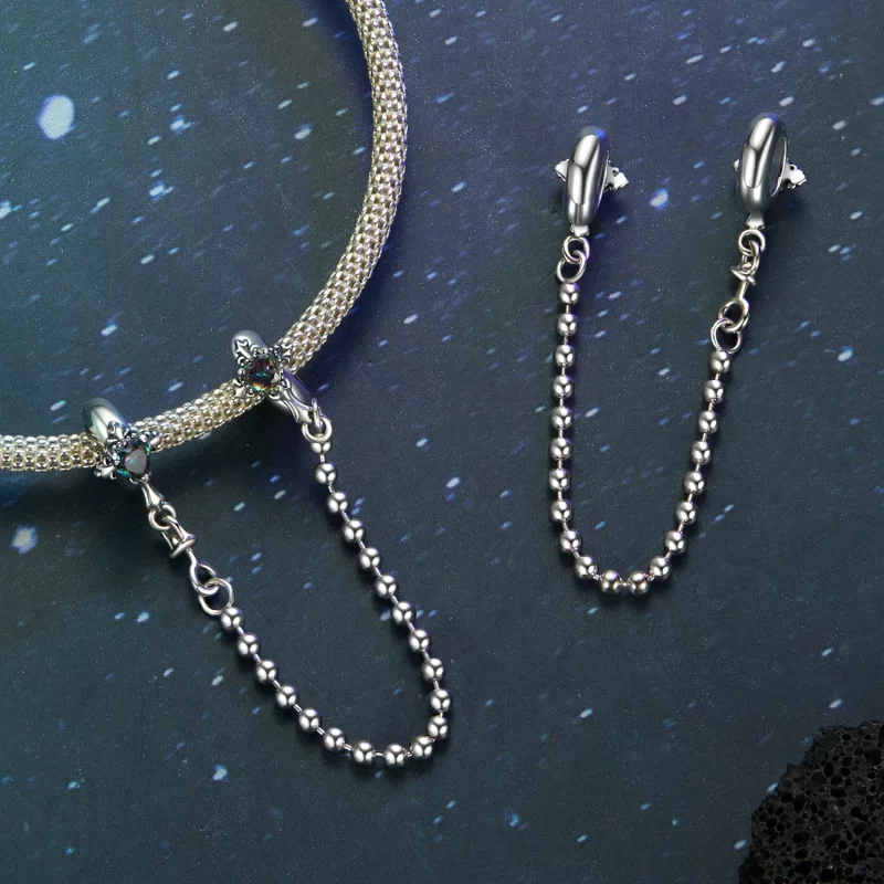 (afbeelding voor) PANDORA Stijl Vintage Kruis Siliconen Veiligheidsketting - BSC1060 - Bekijken 4