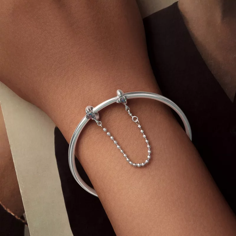 (afbeelding voor) PANDORA Stijl Vintage Kruis Siliconen Veiligheidsketting - BSC1060 - Bekijken 5
