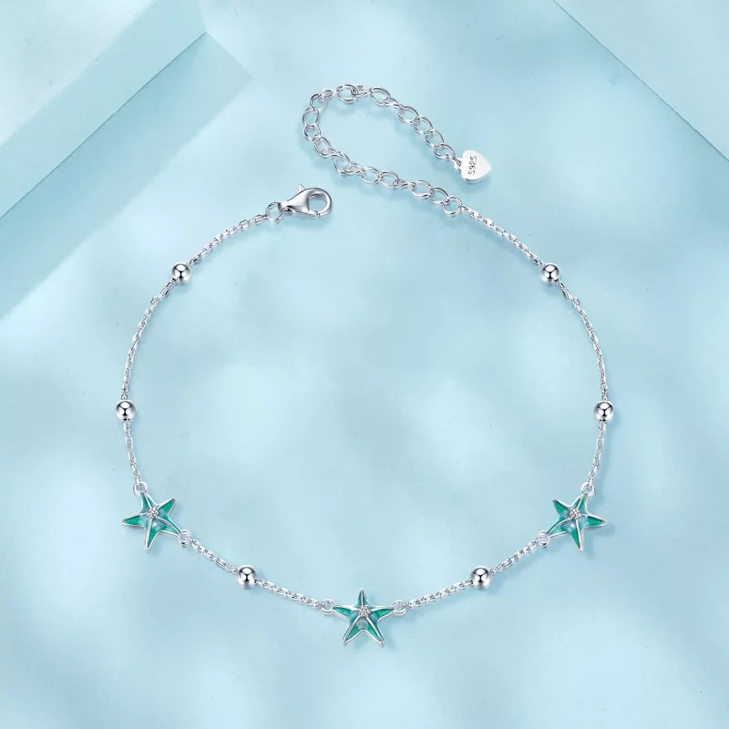 (afbeelding voor) PANDORA-stijl zeester-blauwe enkelband - SCT026 - Bekijken 3