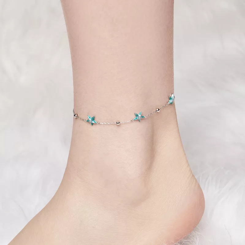 (afbeelding voor) PANDORA-stijl zeester-blauwe enkelband - SCT026 - Bekijken 4