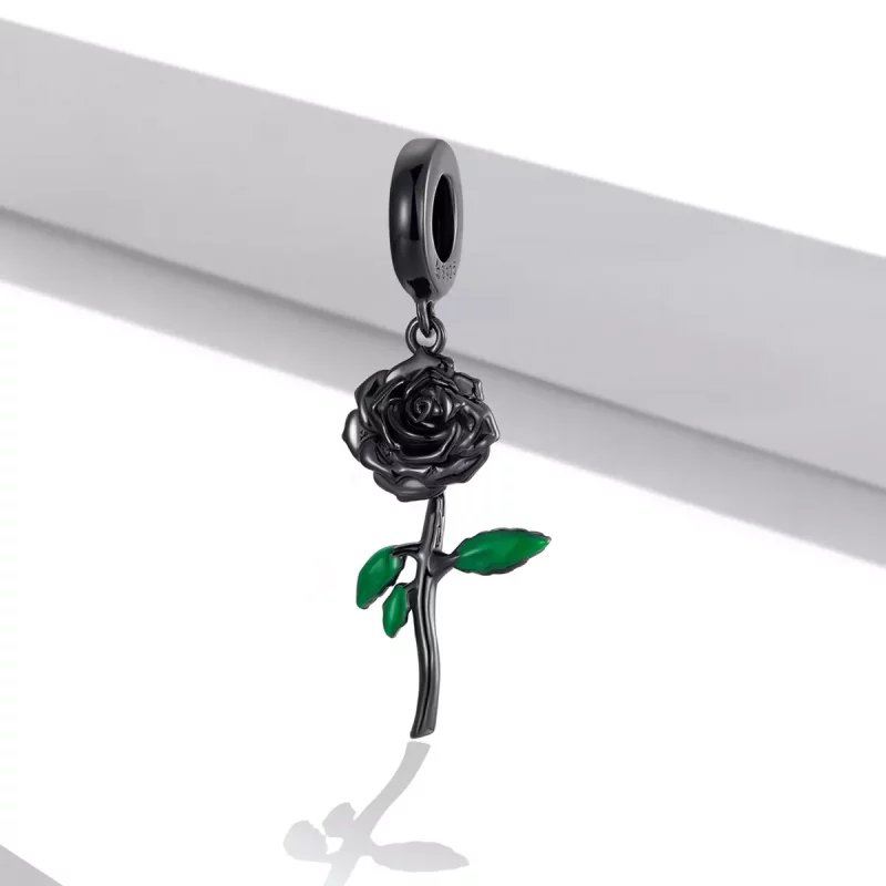 (afbeelding voor) PANDORA Stijl Zwarte Roos Hanger - BSC584 - Bekijken 2