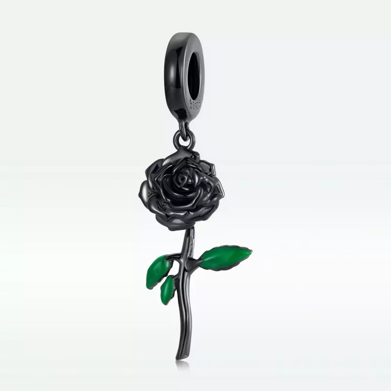 (afbeelding voor) PANDORA Stijl Zwarte Roos Hanger - BSC584 - Bekijken 3