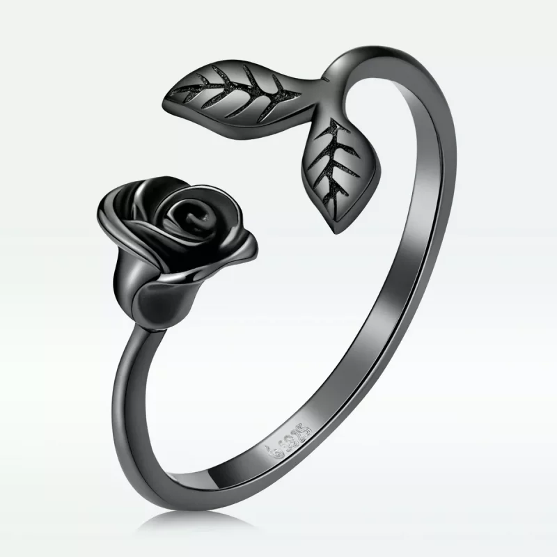 (afbeelding voor) PANDORA Stijl Zwarte Roos Open Ring - BSR239 - Bekijken 3