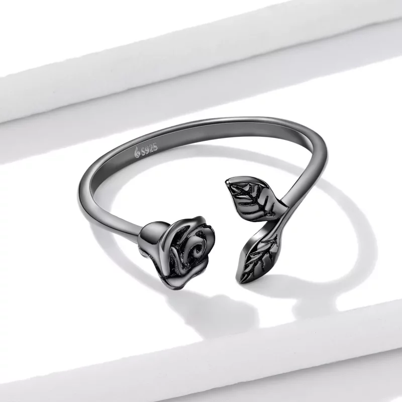 (afbeelding voor) PANDORA Stijl Zwarte Roos Open Ring - BSR239 - Bekijken 10