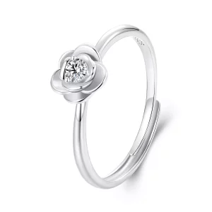 (afbeelding voor) PANDORA Style 0.1ct Moissanite Rose Ring (met één certificaat) - MSR054-E